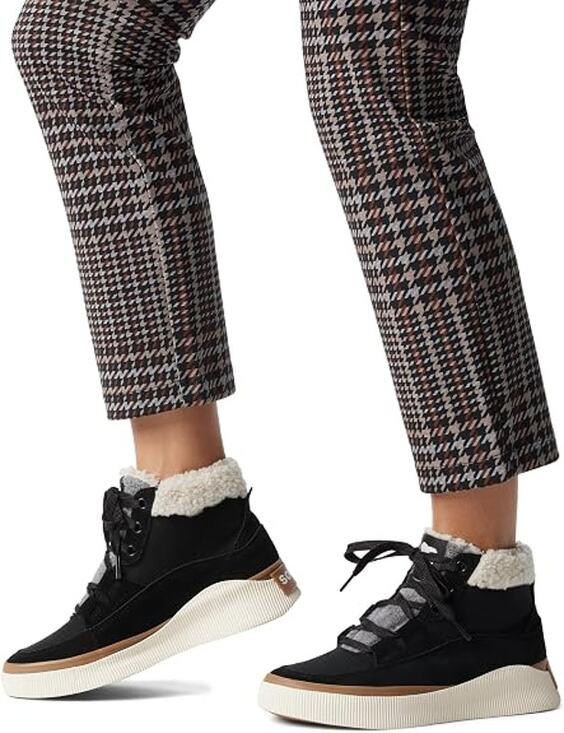 Sorel Shoes - Sorel Out 'N About IV Mid Sneakers Womens 8.5 Black/Sea Salt Waterproof Mid Top